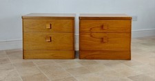 Pair Mid Century Teak Bedside