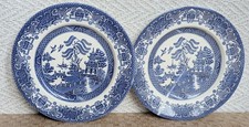 2x Vintage Ironstone Blue