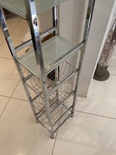 glass bathroom shelf chrome/wire basket 