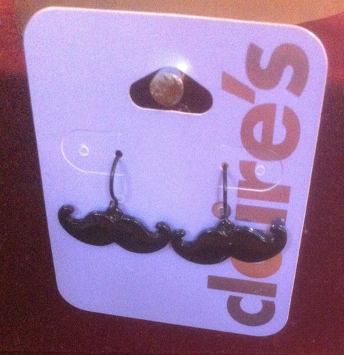 Earrings dangly moustache - dangly,