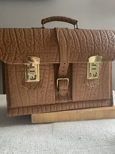 RAW Hide VINTAGE leather suitcase weekend  holdall BAG handbag PIGSKIN skin