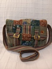 vintage Handmade Boho Patchwork Satchel Shoulder Bag. Embroidered slouch bag.