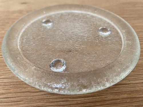 Round glass candle plate - round,