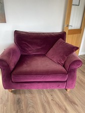 Plum Velvet Loveseat Cuddler Snuggle Chair