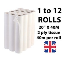 White Couch Rolls Medical Table Hygiene Salon Bed Roll Quality 20" X 40M Eco