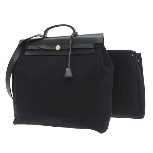 Hermes herbag leather black - hermes,