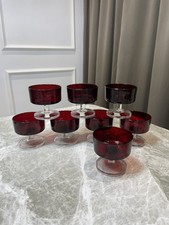 Set 8 Vintage Ruby Red Glass