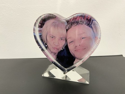 Crystal block heart glass - heart, /