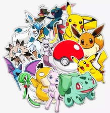 50pcs POKEMON PIKACHU WALL STICKER Pocket Monster Kids Room Vinyl Decals UK NEW