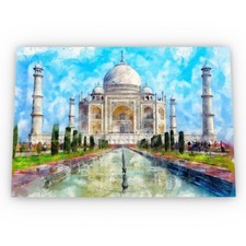Taj mahal art poster satin - taj,