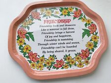New Vintage “friendship” Metal Tray Serving Tray Tea Tin