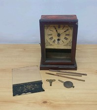 Vintage 1930s Wooden Mantle Clock For Restoration - Possibly Badische - UNTESTED