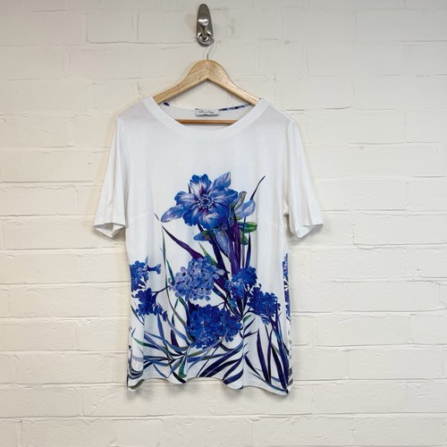 David nieper white blue floral - blue,
