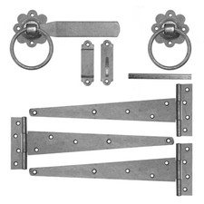 Heavy Tee Hinge and Gate Latch Set for Wooden Garden Gate Galvanised