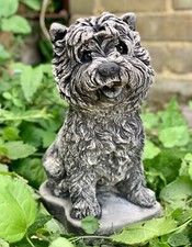 Stone Westie dog figure