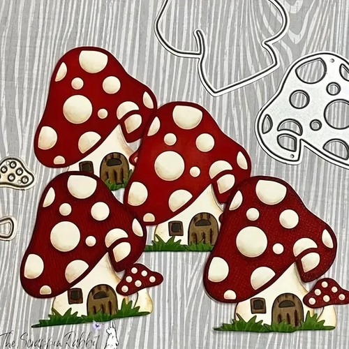 Pretty mushroom houses metal - pretty,