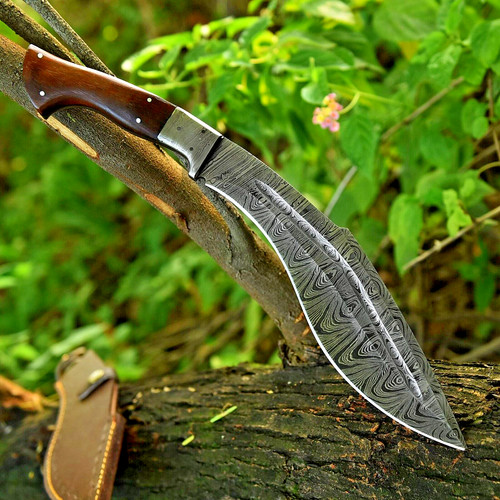 Full tang damascus fixed blade - fixed,
