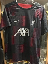 Liverpool FC Nike Training Shirt L 2023/24 AXA Sponsor Black Red Jersey Top