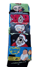 Family Guy - Men's 4 pairs of size 6 - 8½  Christmas character socks