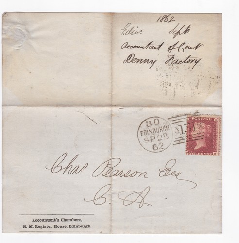 1862 fine penny red - 1d,