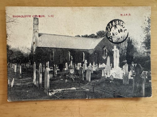 Postcard highcliffe church - postcard,