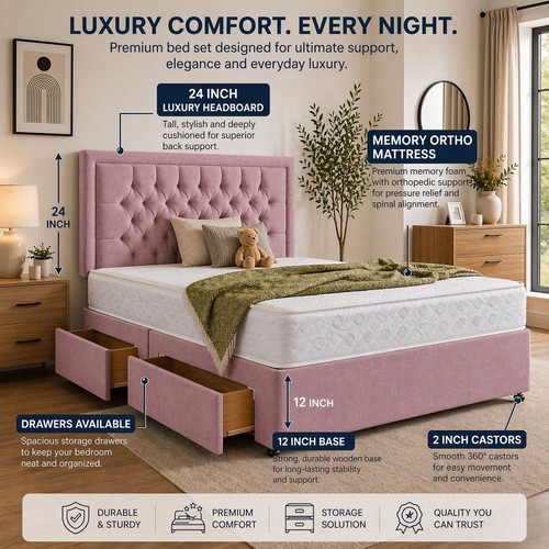 Plush divan bed set with - plush,