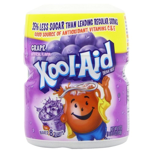 Kool aid sweetened grape drink - aid,