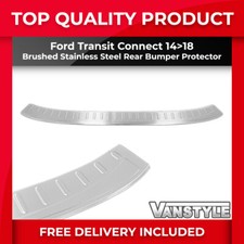 FOR FORD TRANSIT CONNECT 14>18 TOUGH BRUSHED S.STEEL REAR BUMPER PROTECTOR COVER