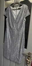 Sangria Dress Silver Lace with capped sleeves