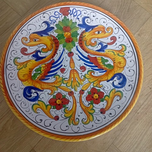 Italian majolica wall plate - plate, by