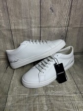 EMPORIO ARMANI White Leather Trainers Men’s UK 11 BNWT Sneakers Cupsole 11uk