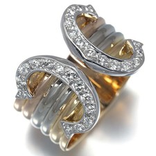 AUTH CARTIER 2C RING DIAMOND