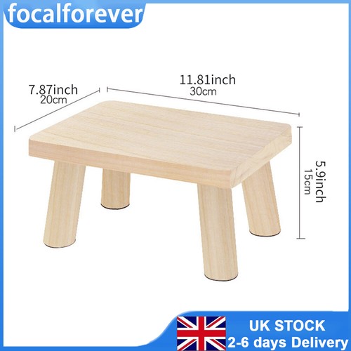 Rectangle wooden footstool - wooden,