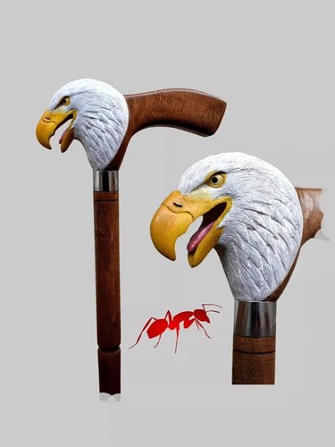 Hand carved eagle head - hand,