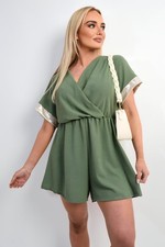 Casual Cross Over Playsuit Colour Black Beige Khaki Royal  Sizes S/M  M/L
