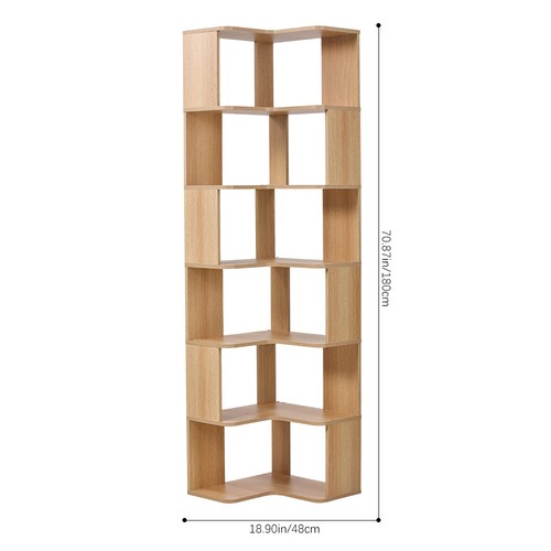 Tall corner bookcase open - corner,