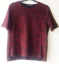 Atmosphere(Primark)Maroon & Dark Grey/Black Top With Raised Pattern Detail UK 10