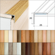 Wood Effect Aluminium Stair Nosing 25x20mm – Step Edge Trim Safety Edging A36