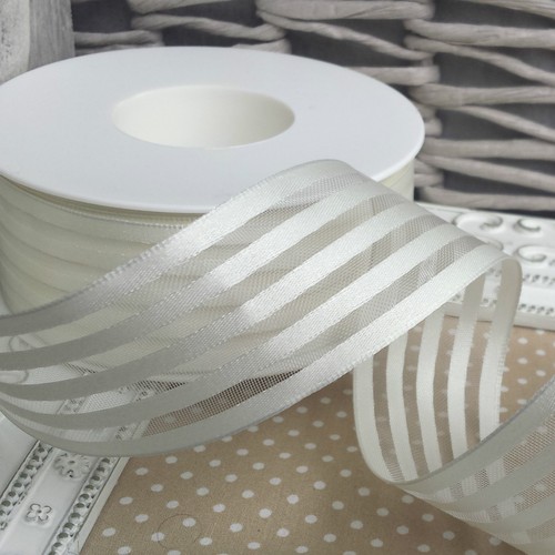 38mm wired organza - wired, stripe