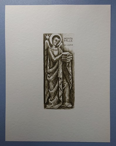 Old exlibris print - exlibris,