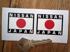 NISSAN JAPAN Japanese Hinomaru Style Car Stickers 50mm Pair Race Rally Helmet