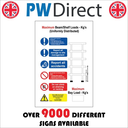 Sign maximum beam shelf - ,