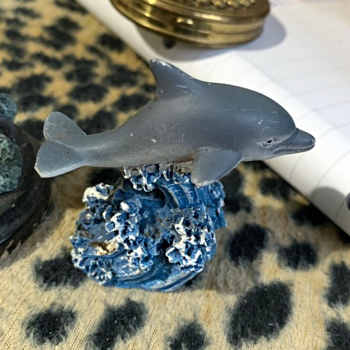 Ceramic dolphin ornament - ceramic,