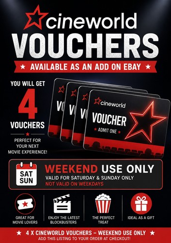 Cineworld cinema ticket - 4x,