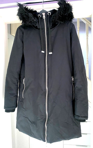 Zara black longline puffer - longline,