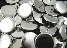 Round Metal Polished Blazer Buttons in Gold or Silver with Shank (B568)