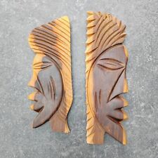 Hand Carved Wood Tribal Face