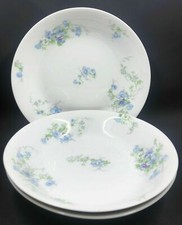3 Vintage Coupe Soup Bowls CH Field Haviland Limoges France 7.5" Bluebell Flower