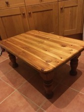 Large Rustic Vintage Solid Pine Coffee Table - 36" x 24" x 15"  Top = 1.5" Thick