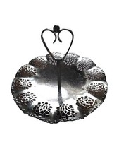 Dainty Antique Single Tier Silver Plated Cake Stand: